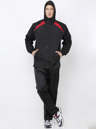 Image of Rain Coat for Men,Waterproof Raincoat with Polyester Jacket & Pants