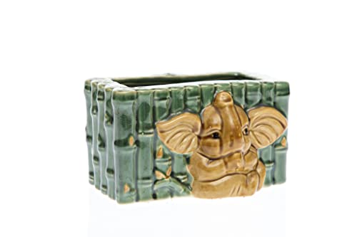 CBT Floral & Craft Lucky Bamboo Decorative Rectangular Elephant Pot/Planter l Home Decoration New...