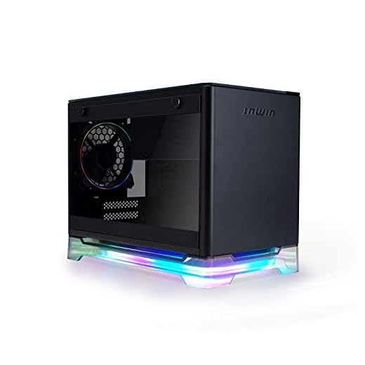 InWin A1 Plus Black Mini-ITX Tower with Integrated ARGB Lighting - 650W Gold 80 Plus Power Supply - Qi Wireless Phone Charger - Computer Chassis Case