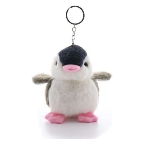 BONICI Men Women Creative Cute Lovely Fluffy Plush Penguin Keychain Key-Chains Keyring Handbag Purse Backpack Car Key Ring Pendant -Grey Cover