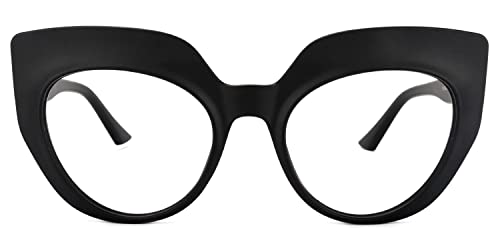 Image of Zeelool Cat Eye Blue Light Blocking Glasses for Women Chic Thick Eyewear Depp OP01884-06 Black