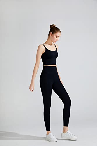 Sujetador deportivo de línea larga BaronHong acolchado con soporte integrado negro XL 7