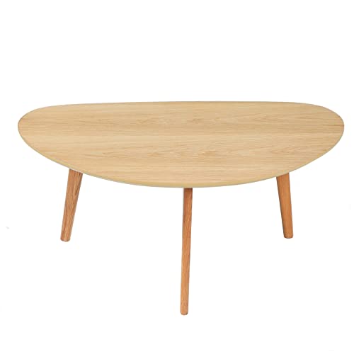 Firminana Small Oval Coffee Table Mid Century Modern Coffee Table For Living Room Center Table Minimalist Display Coffe Table,Nature Wood,18.9" D X 33.47" W X 15.75" H #TOP7