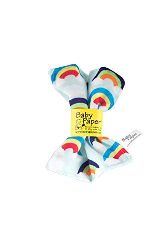 Image of Original Baby Paper - Crinkle Teether and Sensory Toy for Babies and Infants | Rainbows | Non-Toxic, Washable | Great for Baby Showers