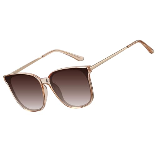 HAOLOTA Womens Cat Eye Sunglasses Oversized Polarized UV400 Lightweight Fashion Shades for Outdoor
