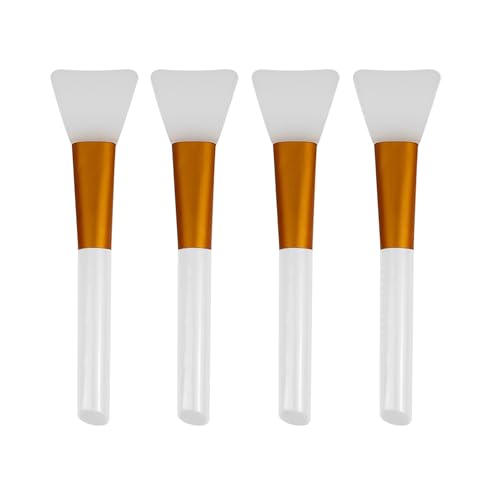 4 Pack Facial Brush, Makeup Spatula, Silicone Face Mask Applicator, Face Mask Brush for Skincare, Makeup Tools (White)