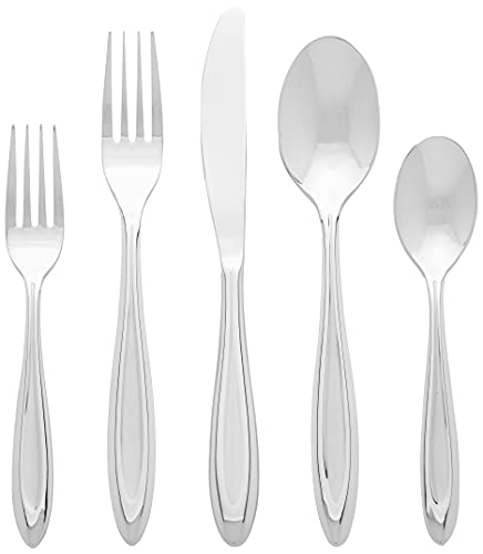 Ginkgo International Fontur 42-Piece Stainless Steel Flatware Place Setting, Service for 8 Plus 2-Piece Hostess Set