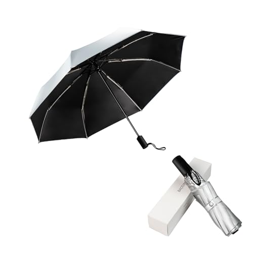 Image of BAODINI Small UV Protection Travel Umbrella Compact for Rain and Sun UPF 50+ Windproof Portable 42 inch Umbrella for Women and Men