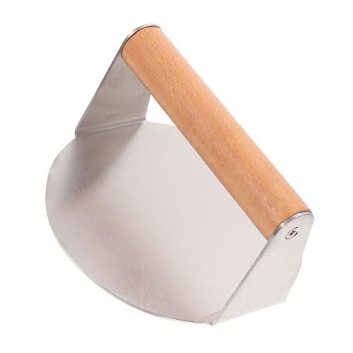 Parliky Prensa Hamburguesas de Acero Inoxidable con Mango de Madera Prensa para Patty Uniforme y Saludable Chafador Manual para Barbacoa y Cocina