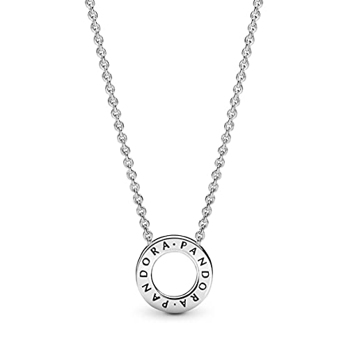 Pandora Signature Women's Sterling Silver Pavé Circle Collier Pendant Necklace, 45cm