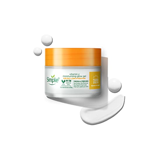 Simple Protect N Glow Vitamin C Moisturising Glow Gel| With Yuzu Lemon| For all Skin Types| No Colour, Perfume| No Harsh Chemicals & Parabens| Tested on Sensitive Skin, 40g