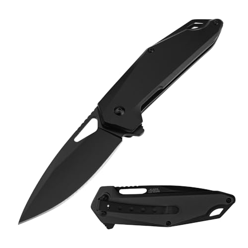 Tac-Force Pocket Folding Knife, 7.75-Inch Overall Length, Blue Aluminum Handle, 3Cr13MoV Steel Blade, Camping, Hunting, EDC