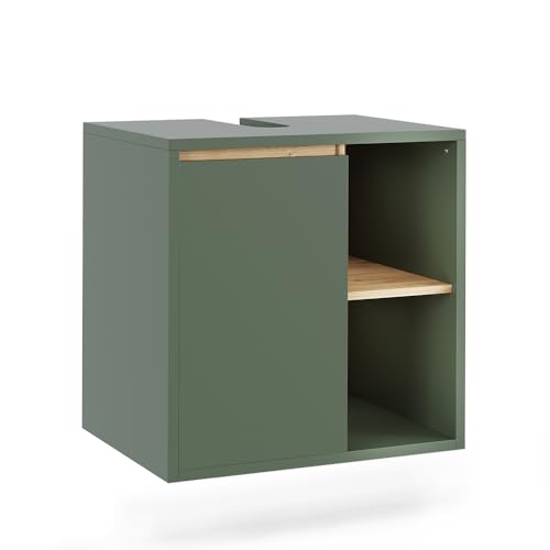 Vicco Waschbeckenunterschrank Grün/Artisan Viola 60x60x46 cm - Unterschrank für das Badezimmer, Leichte Reinigung des Bodens Dank wandhängender Montage