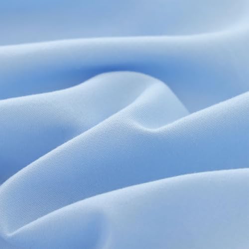 Image of JANZAA Light Blue Comforter Set Full - Soft Microfiber, Lightweight All Season Bedding, Ruffle Shabby Chic Aesthetic, Breathable Cozy Bed Set with 2 Pillow Shams, Machine Washable