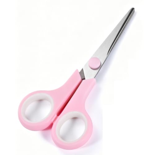 Pink Scissors 5.5 All Purpose Scissor for Home and School Stainless Steel Craft Sewing Fabric Shears with Comfort Grip Right/Left Handed (1 Pack)