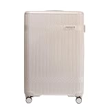 WITTCHEN Großer Koffer Hartschalenkoffer Polycarbonat 4 Rollen Gloss Line | Beige Hochglanz