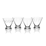 Mikasa Cheers Set of 4 Stemless Martini Glass, 8-Ounce, Clear