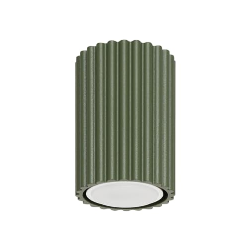 SOLLUX lighting Lampada Da Soffitto Faretto Da Soffitto In Alluminio 1 Paralume 6,5 x 6,5 x 10 cm Karbon Verde Oliva