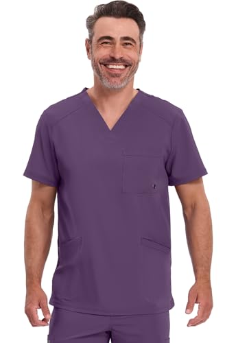 Tunique Infinity homme col V dos côtelé aubergine grand