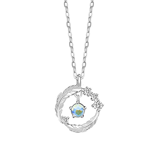 Collier de cercle de plumes argentées en argent massif ciselé main