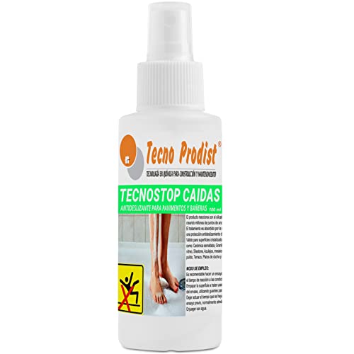 Tecno Prodist TECNO STOP CAIDAS 100 ML, spray líquido antideslizante suelo, transparente, evita el deslizamiento en todo tipo de superficies como ducha, bañera y pavimentos, etc