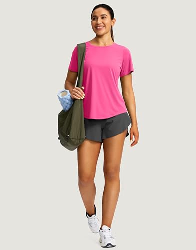 Image of Women's Short Sleeve Workout Shirts UPF 50+ Sun Protection T-Shirts Quick Dry Breathable Gym Running Hiking Tops for Women