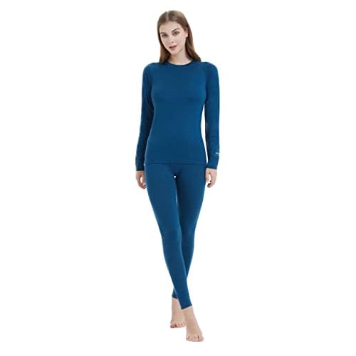 Iguana Womens 100% Merino Wool Base Layer Sets for Ski Lightweight Thermal Underwear