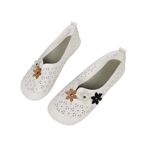 Zapatos ortopédicos de mujer sin cordones Slip on Basse Sneakers Oferta Zapatillas de deporte Tenis Barco de Malla de Verano Cómodas Ortopédicas con Plataforma Running Deportivas Moda, Color blanco
