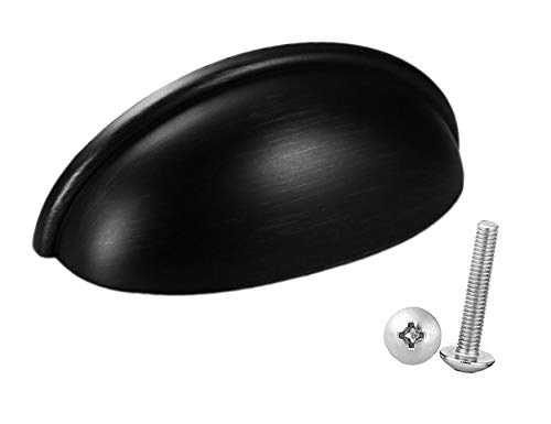 Poignées en forme de coquille noires lot de 10 boutons pour relooker vos meubles