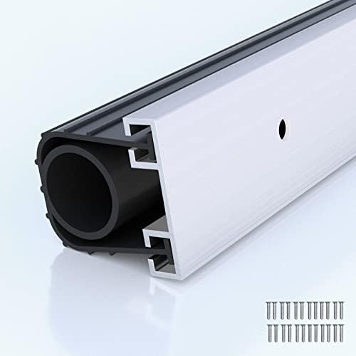 Ginchain Heavy-Duty U+O Ring Garage Door Bottom Seals Kit, Universal Garage Door Seals with Pre-drilled Aluminum Track Retainer Base, Heavy-Duty Combination Garage Door Weather Stripping Kit(10ft)