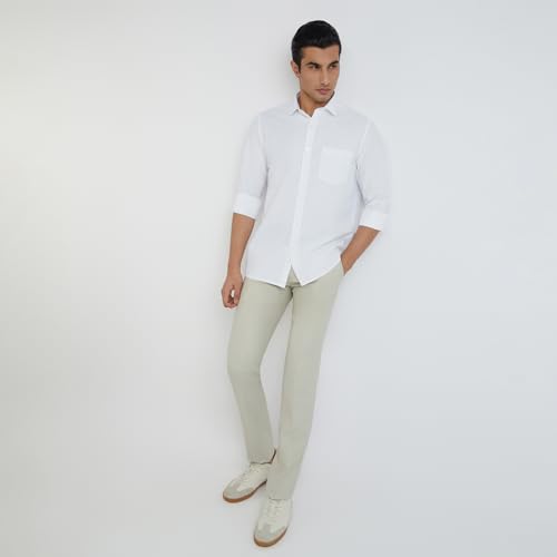 Image of Park Avenue Men's Polyester Blend Plain Regular Fit Formal Shirt