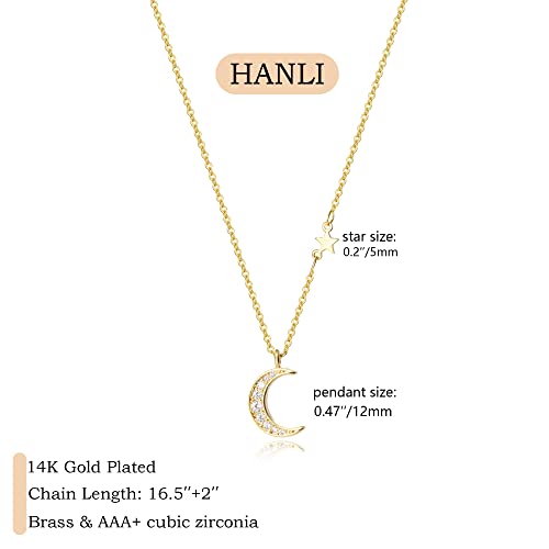 HANLI 14K Gold Plated Necklaces for Women - Dainty Butterfly, Star of David, Moon and Star, Sun, Lotus, Infinity, Hummingbird, Bee,Boots,Chill,Sunflower Pendant Designs - Elegant Jewelry for Women3