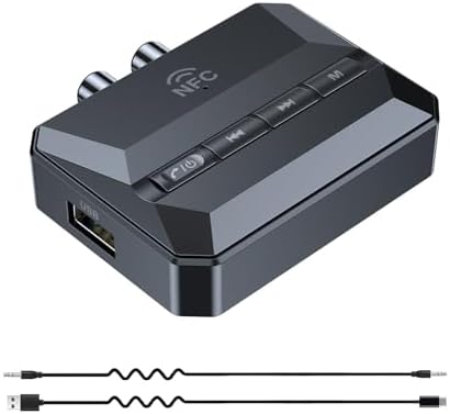 5.3 Home Stereo Bluetooth Receiver, Bluetooth to RCA/AUX Adapter,...