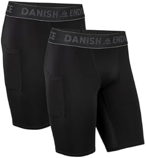 DANISH ENDURANCE Męskie Kompresyjne Spodenki Sportowe, Krótkie Szorty Treningowe, na Siłownię, 2-PACK