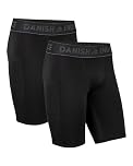 DANISH ENDURANCE Compression Shorts Men, Running Leggings, Quick Dry, Gym & Workout, Anti Chafing, 2-Pack, Black, S