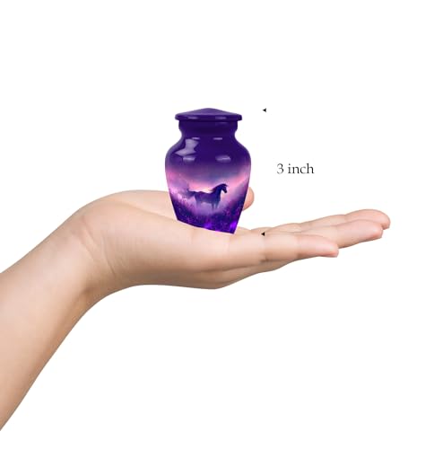 Image of Horse Urn for Ashes for Women - Small Urns for Human Ashes Keepsake - Cremation Urns for Adult Male Dad - Mini Urn for Infant (Size:- 3 inch 2Pcs)
