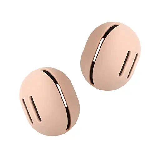 FERYES 2 PCS Makeup Sponge Holder – Shatterproof Eco-Friendly Silicone Beauty Make Up Blender Case for Travel - Khaki