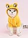 Selena Dog Frog Costumes with Hoodies Kawaii Sweatshirt Cute Puppy Cat Clothes Outfits Pet Apparel (Small,Yellow)