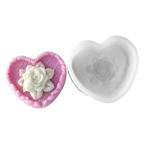 Limtula Cuore rosa profumato silicone riutilizzabile Craft Tool con texture dettagliata
