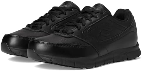 Skechers for Work Women's Nampa-Wyola Food Service Shoe, black polyurethane, 5 M US - 3