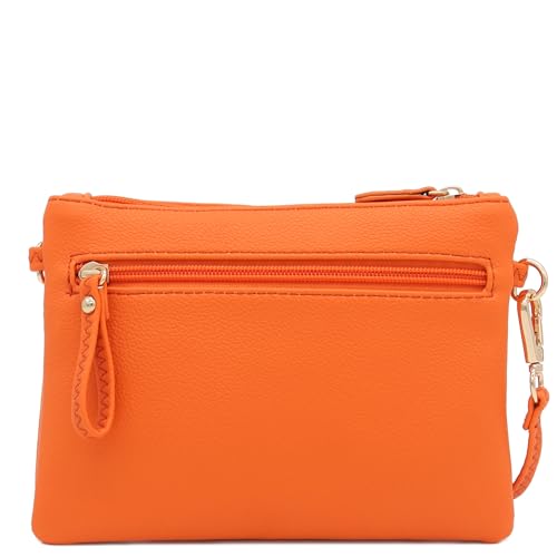 Image of FashionPuzzle Multi Zipper Pocket Small Wristlet Crossbody Bag