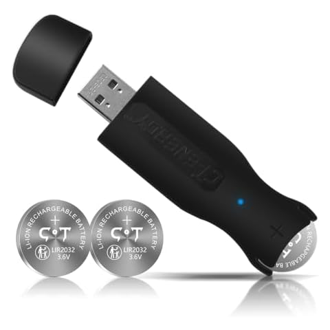 USB Li-Ion Coin Button Cells Charger with 2pcs of Rechargeable 2032 Battery Widely Charge LIR2032,LIR2016 and LIR2025 Cover