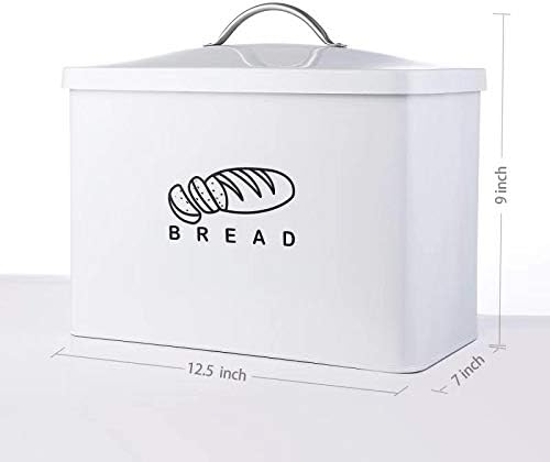 Metal Bread Box, Bread Bin With Lid, Holder For Loaves and Pastries, Storage Container for Kitchen Countertop, Island and Pantry