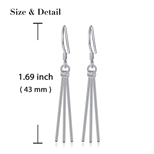 S925 Sterling Silver Vertical Bar Dangle Drop Zoro Earrings For Women Teen Girl Jewelry #TOP4