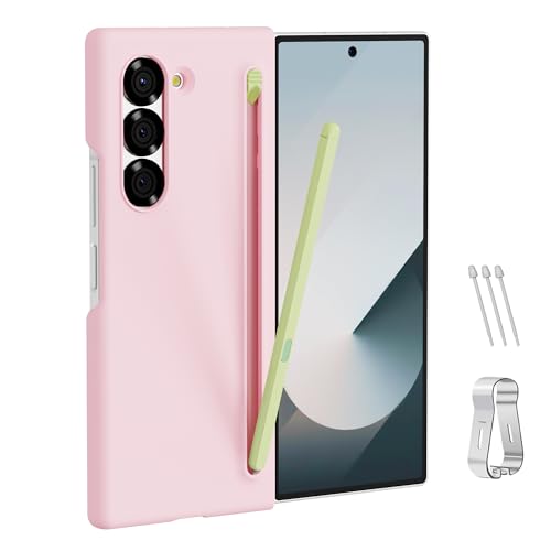 Funda rosa para Galaxy Z Fold6 TUCANA con soporte y Slim S Pen Fold Edition