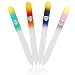 Bona Fide Beauty Double Sided Bohemian Crystal Czech Glass Nail File in Plastic Sleeve, Tricolor