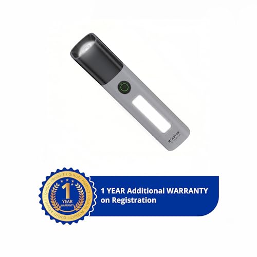 Image of IBELL Castor EL5403SL Rechargeable Torch, Emergency Light, | 4 Light Modes, Type-C Charging, Zoom Function, Bright LED Illumination | Portable Indoor & Outdoor Mini Flashlight (Grey)