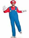 Disguise Costumes Super Mario Deluxe Mens Adult Costume, Red/Blue, X-Large/42-46