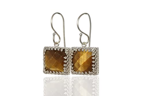 Boucles d'oreilles oeil de tigre pour sublimer une robe de mariée