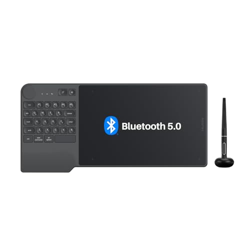 Huion Graphics Tablet Inspiray Brenial KD200 Bluetooth 5.0 8,9 x 5,6 Calowa taca pióra w połączeniu z klawiaturą i sterownikiem wybierania, odpowiedni dla początkujących i profesjonalnych projektantów